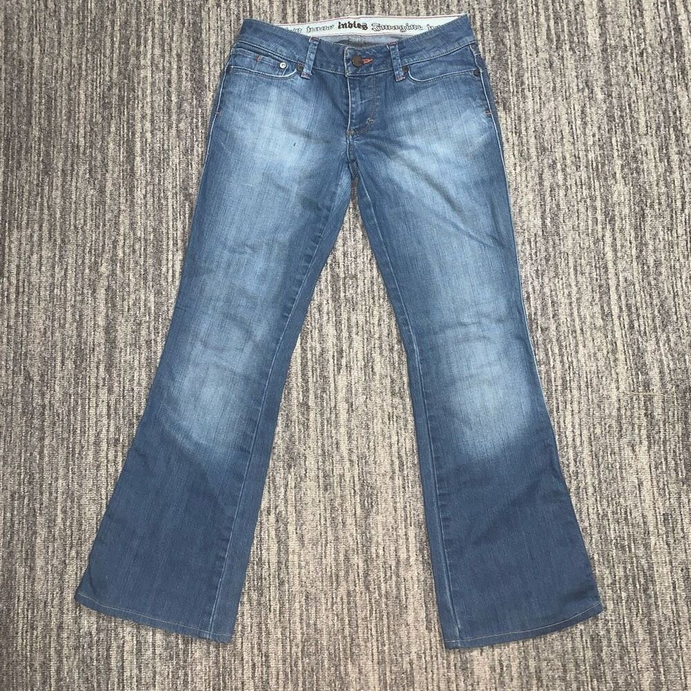 Indies Imagine You Were Abducted by‎ Aliens Womens 26 Denim Flare Leg Jeans Blue
